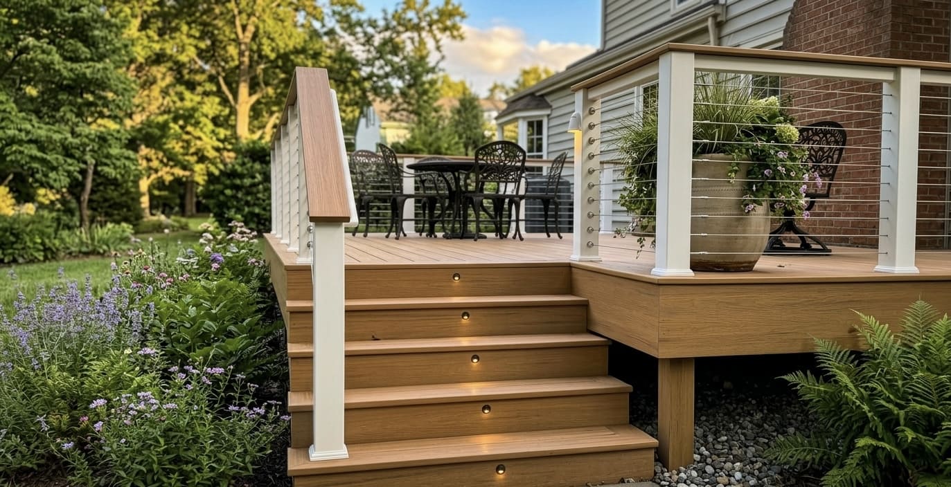 Patio and hardscape cleaned with pressure washing equipment