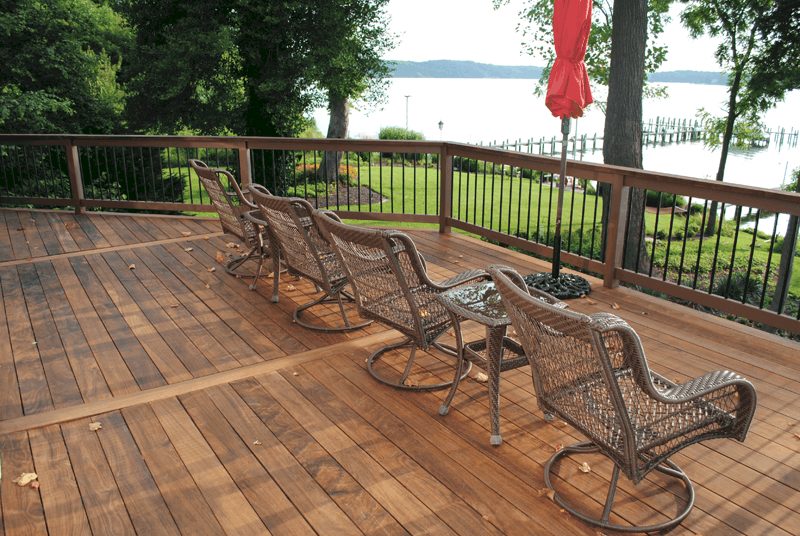 Hardwood IPE wood deck with rich natural grain