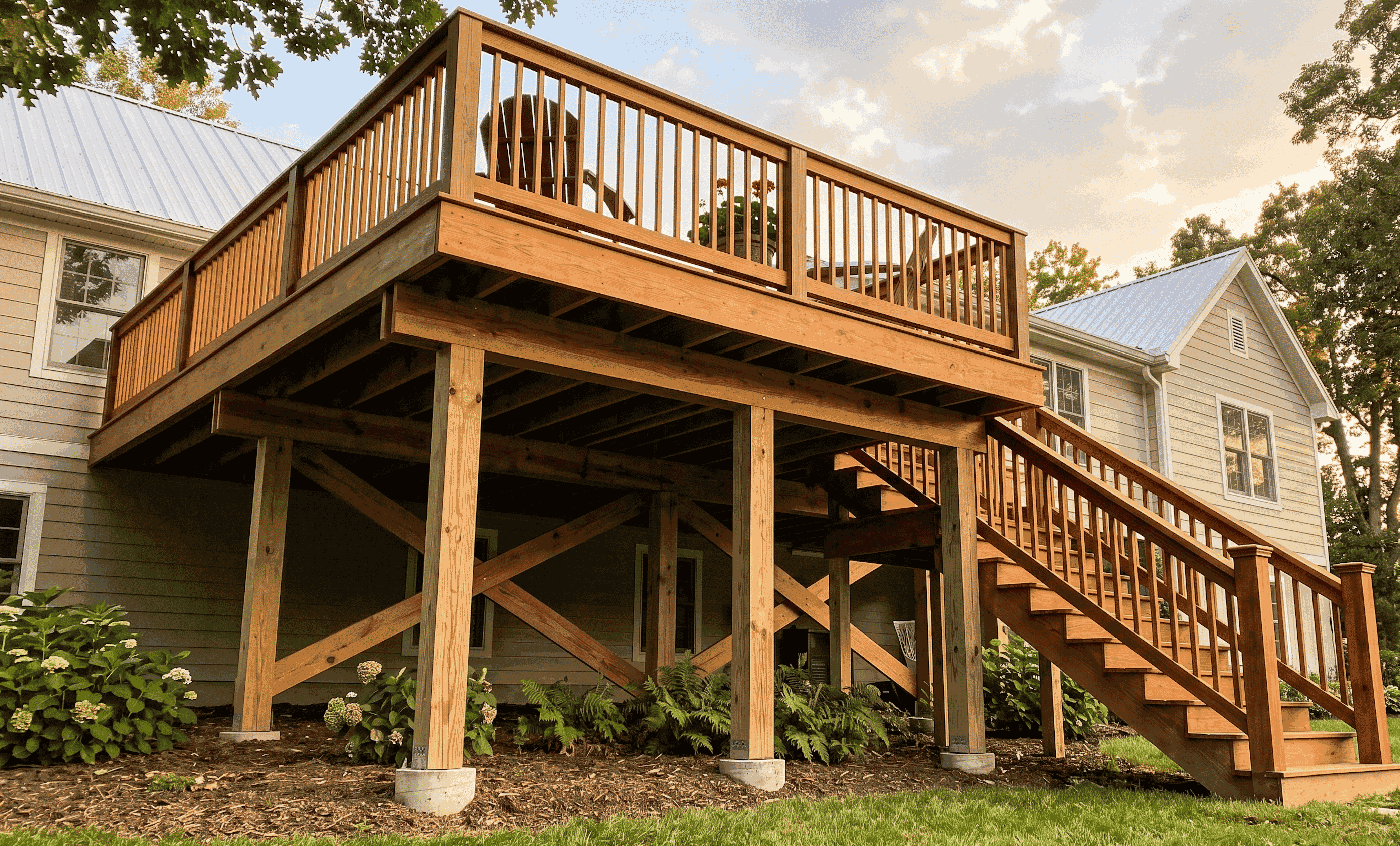 Deck construction assessment in progress