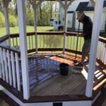 Oil finish application to pressure treated pine